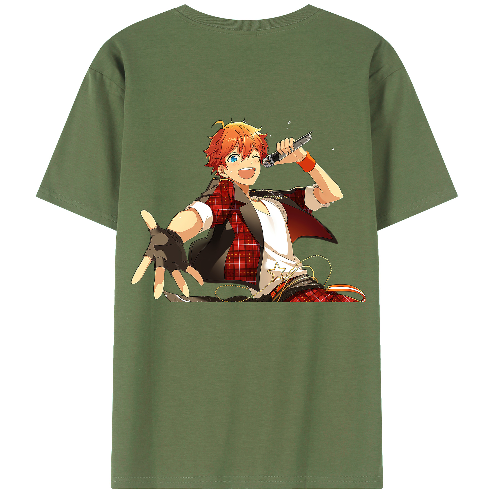 （画像用） あんさんぶるスターズ! Ensemble Stars 綿100％ メンズ半袖Tシャツ（バックプリント） 通気性